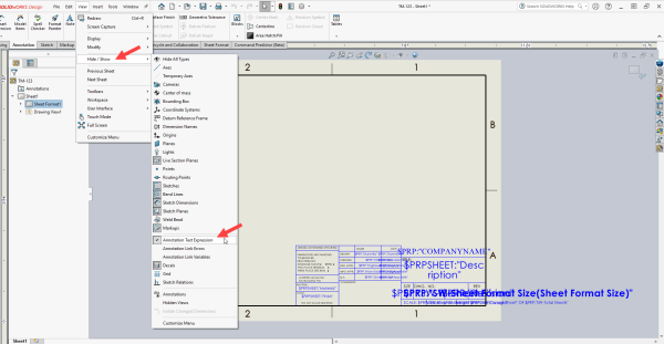 Viewing Annotation Text Expressions