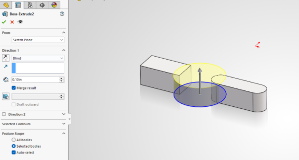 How to Use Multiple Parts in SOLIDWORKS 3 Combining multiple bodies with an Extrude