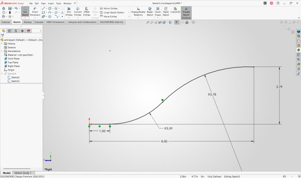 How to Use a Sketch to Create Bodies in SOLIDWORKS 15 Path for the profile sketch to follow