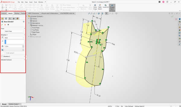How to Use a Sketch to Create Bodies in SOLIDWORKS 5 Boss Extrude options
