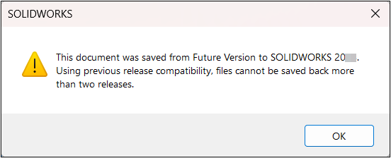How to Save Previous Version Files in SOLIDWORKS 7 Warning message about the file already being saved backwards