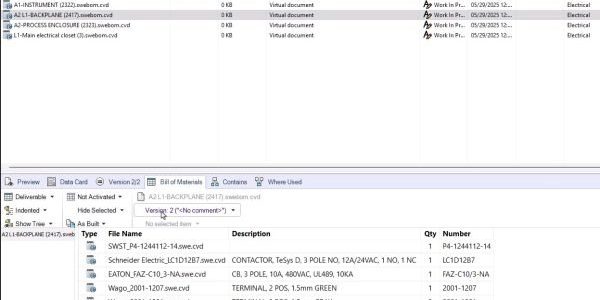 SOLIDWORKS Electrical-PDM BOM Electrical-PDM BOM