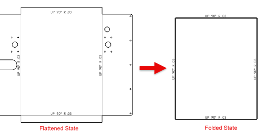 Affichage du dépliage de la tôle SOLIDWORKS à l'état plié