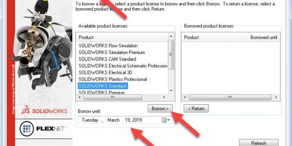 License_Borrow SOLIDWORKS Borrow License