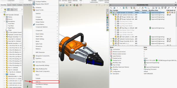 Turning on the PDM Add In