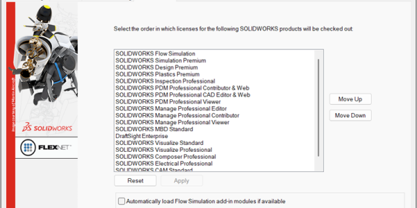 SolidNetworkLicense Manager License Order Tab