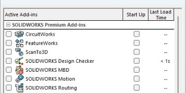 SOLIDWORKS Add-ins Menu SOLIDWORKS Simulation Add-In