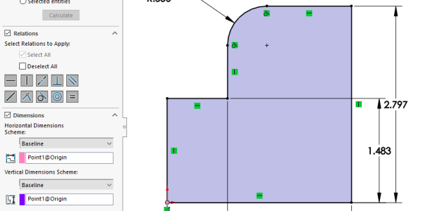Using Fully Define Sketch in SOLIDWORKS