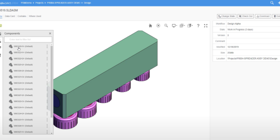 Interface du client SOLIDWORKS PDM Web2