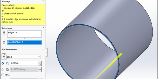 Commande de rainure cylindrique dans SOLIDWORKS